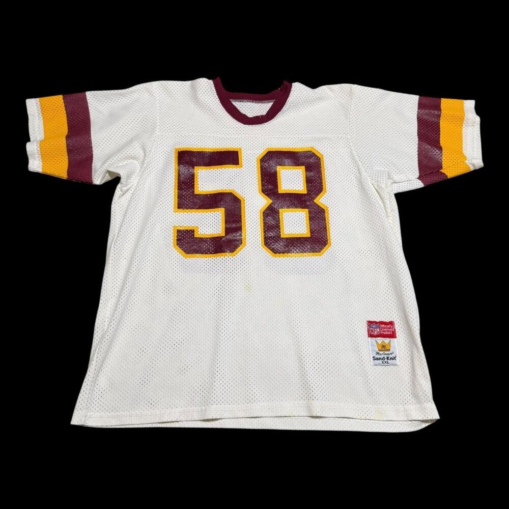 Vintage 80s Washington Redskins‎ Sandknit #58 Wilber Marshall Jersey Adult XL